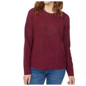 Legendary Outfitters Women's Cozy Cable Knit Sweater, Garnet, Size L